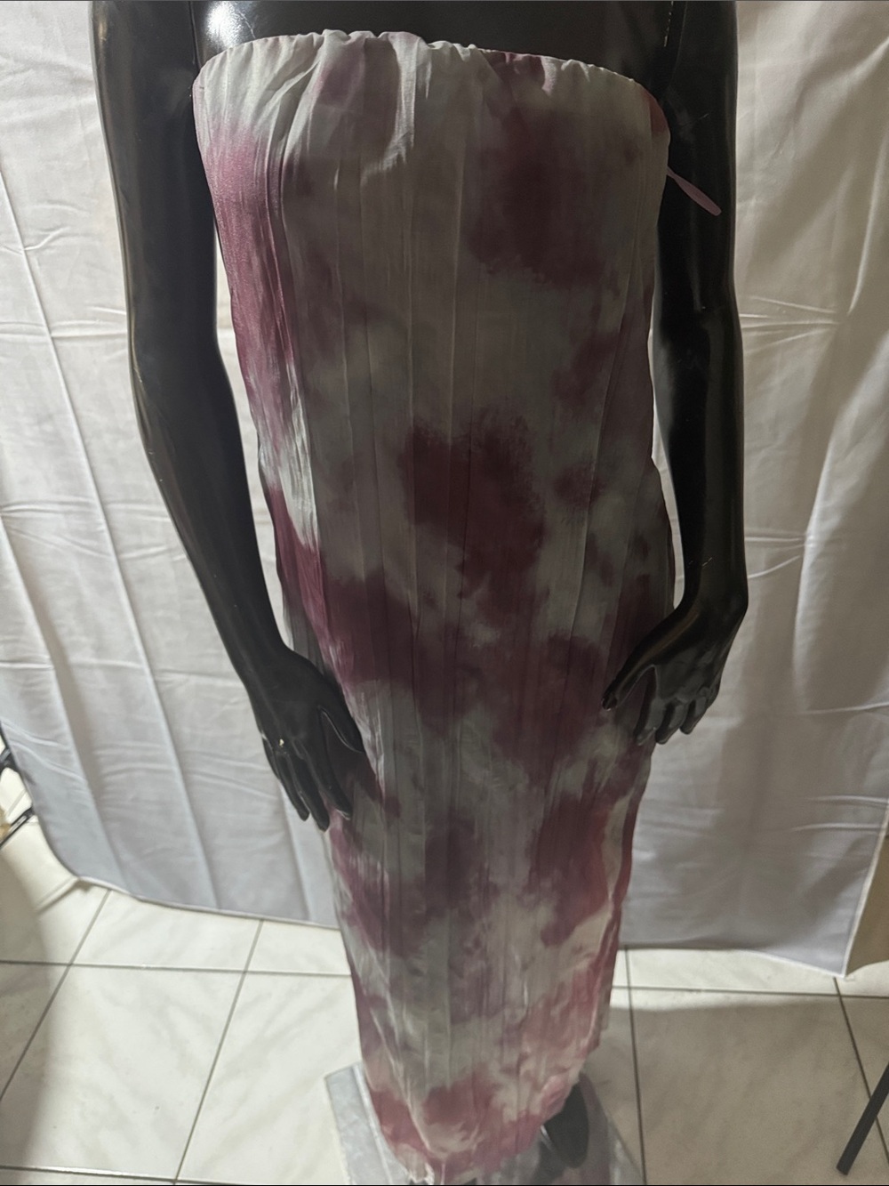 Zara Strapless Tie-Dye Maxi Dress in Mauve and gray - Picture 5 of 7